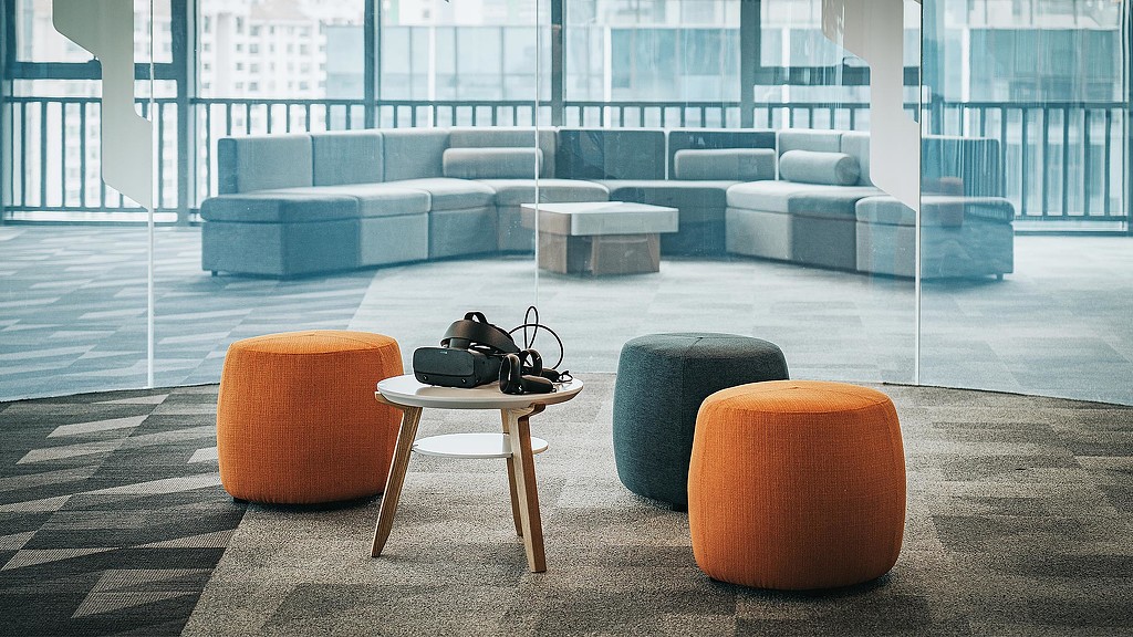 A table with a camera on it.