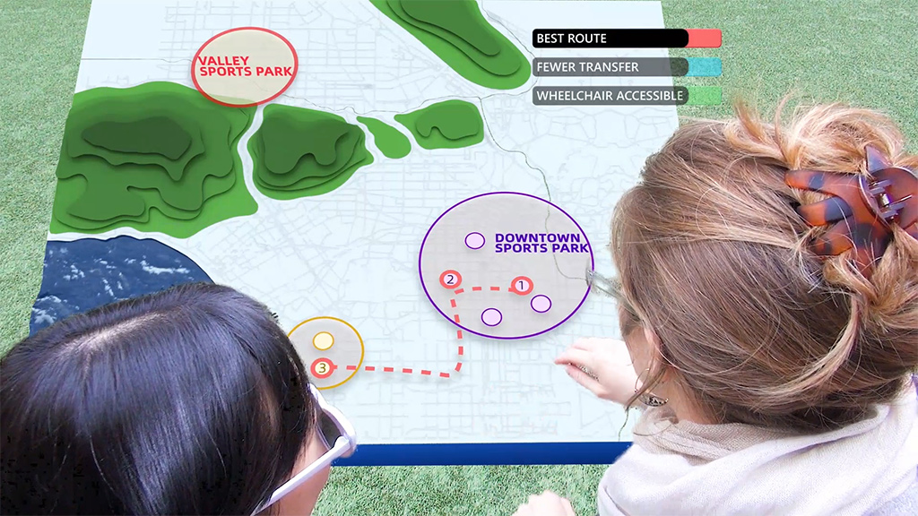 A group of children looking at a map.