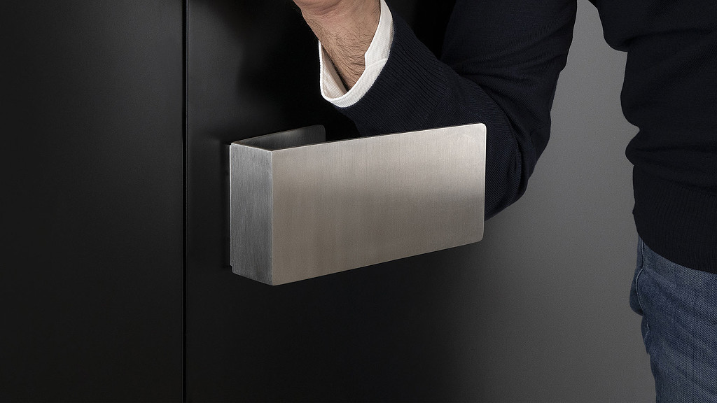 A person holding a box.