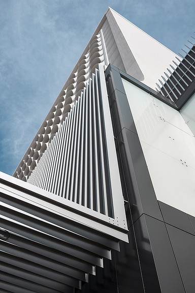 A close-up of a building.