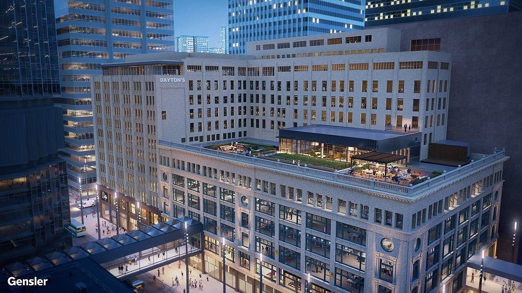 A large building with many windows.