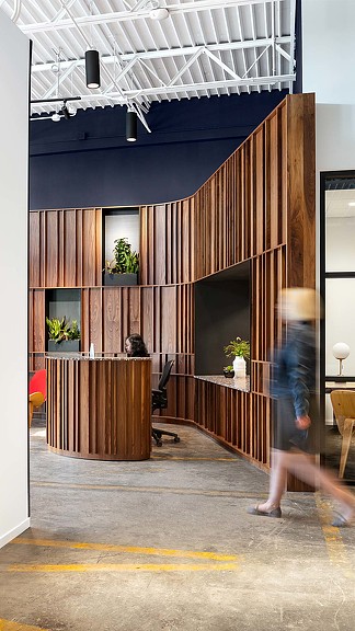 A person walking in a building.