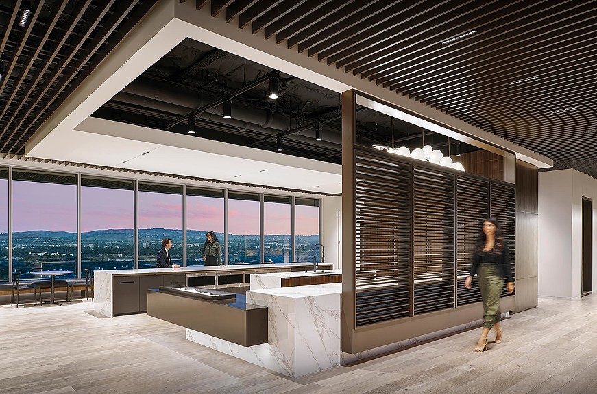 A person walking in a building.