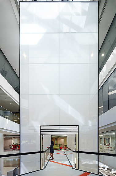 A person walking in a building.