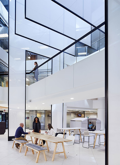 A group of people in a room.