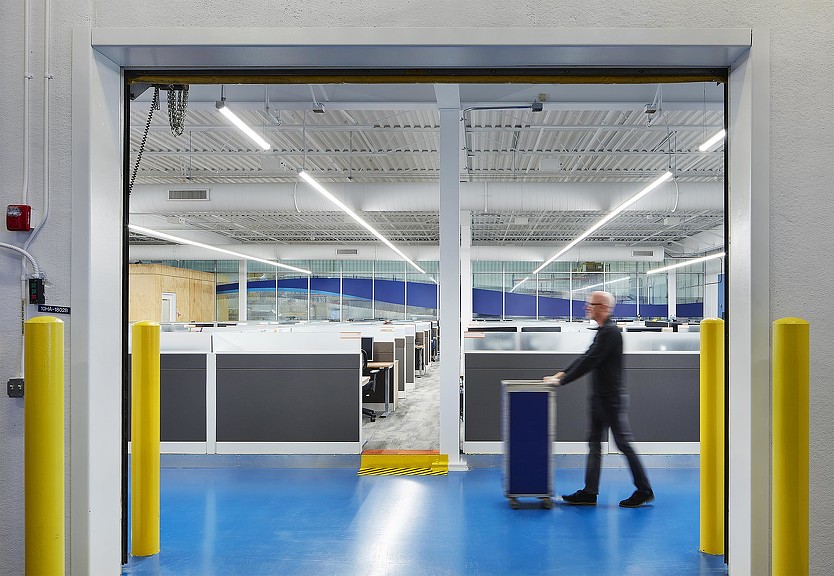 A person walking in a building.