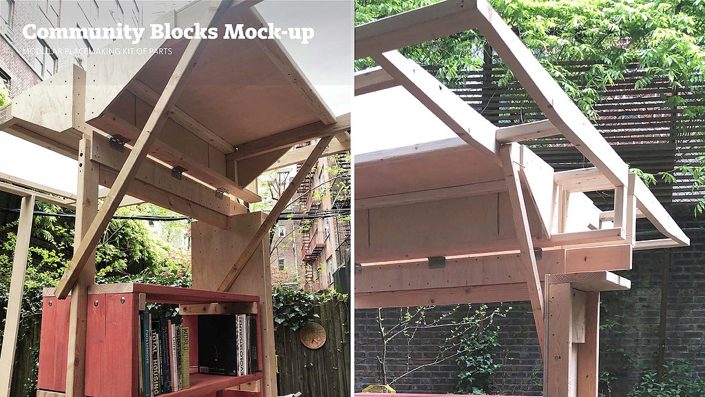 A wooden structure with a ladder.