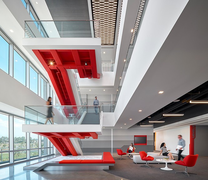 A group of people in a room.