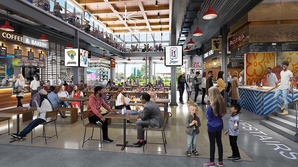 A group of people sitting at tables.