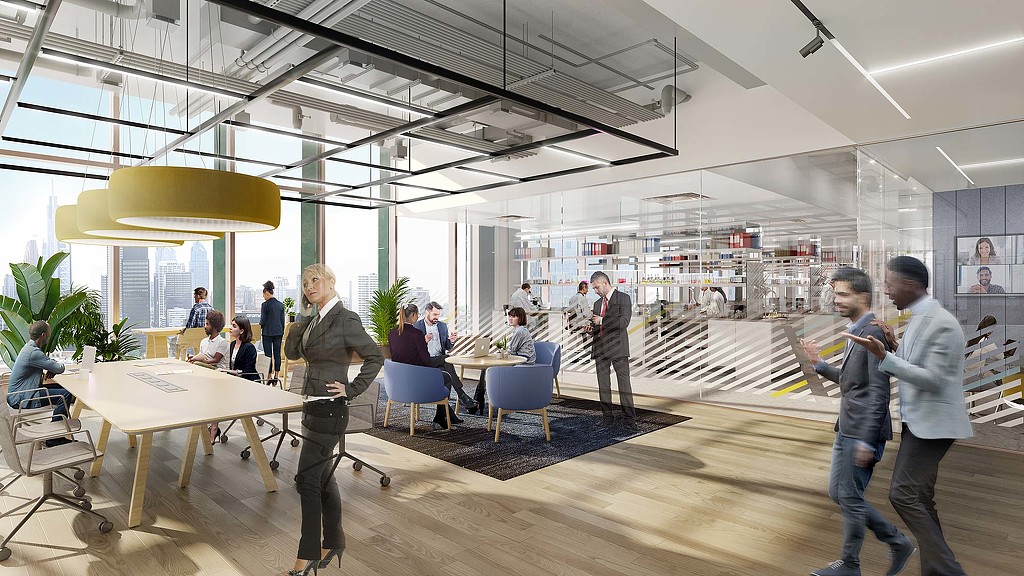 A group of people in a room.