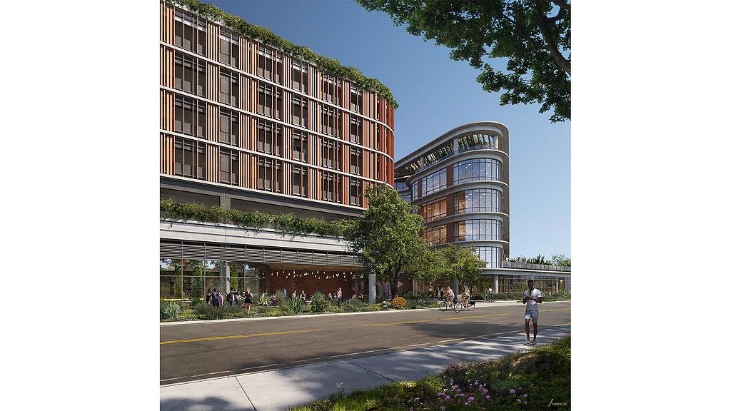 A street with buildings on either side.