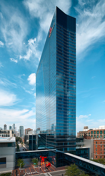 Side View of the Marriott Marquis at McCormick Place from Roof of Nearby Building