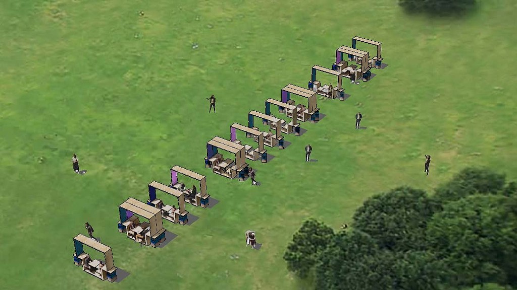 Outdoor dining in a park