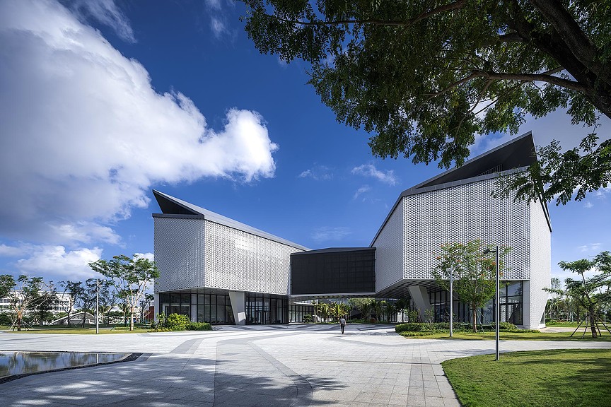 A building with a courtyard.