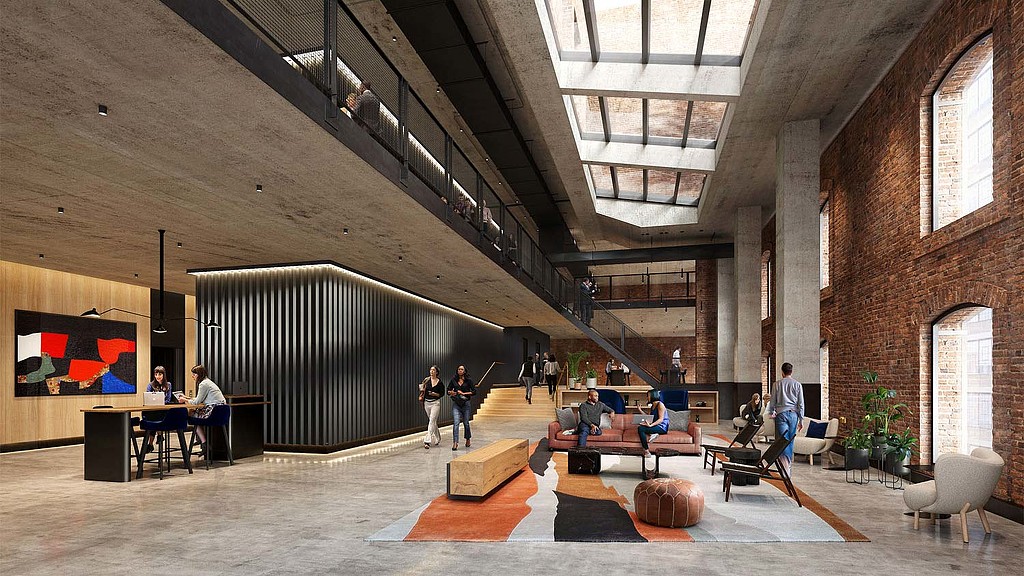 Terminal Warehouse open collaboration space rendering