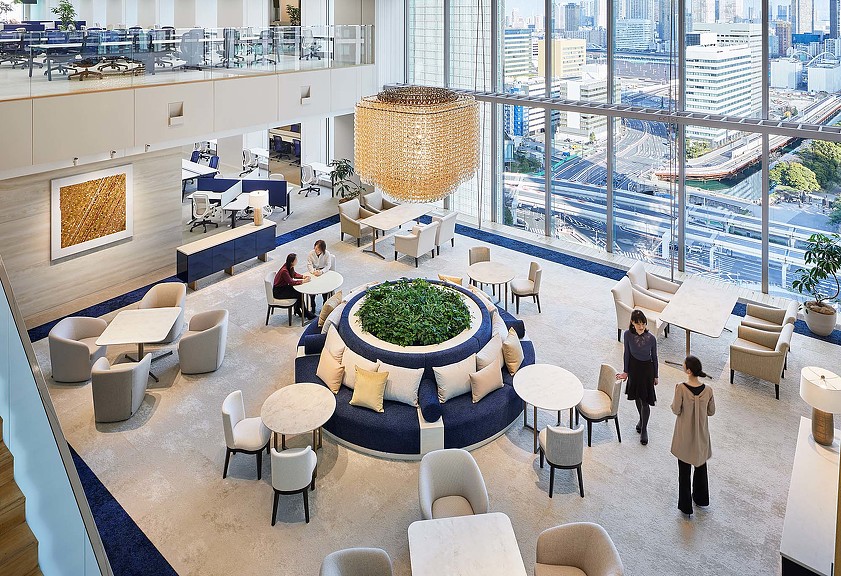 A high angle view of a building.