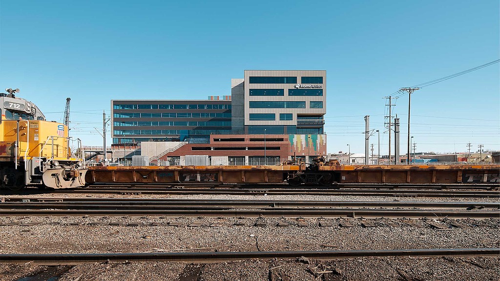 A train on the railway tracks.