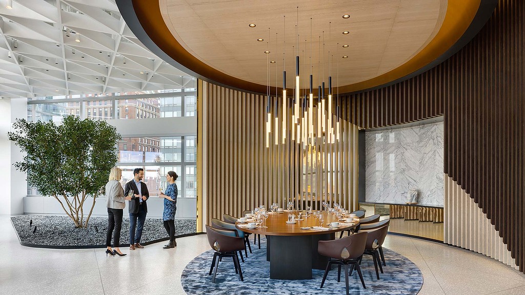 Financial services firm client dining area