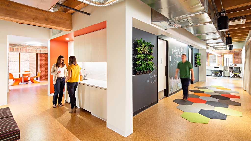 A few people in a room.