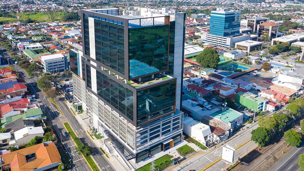 Torre Universal office and retail center aerial view
