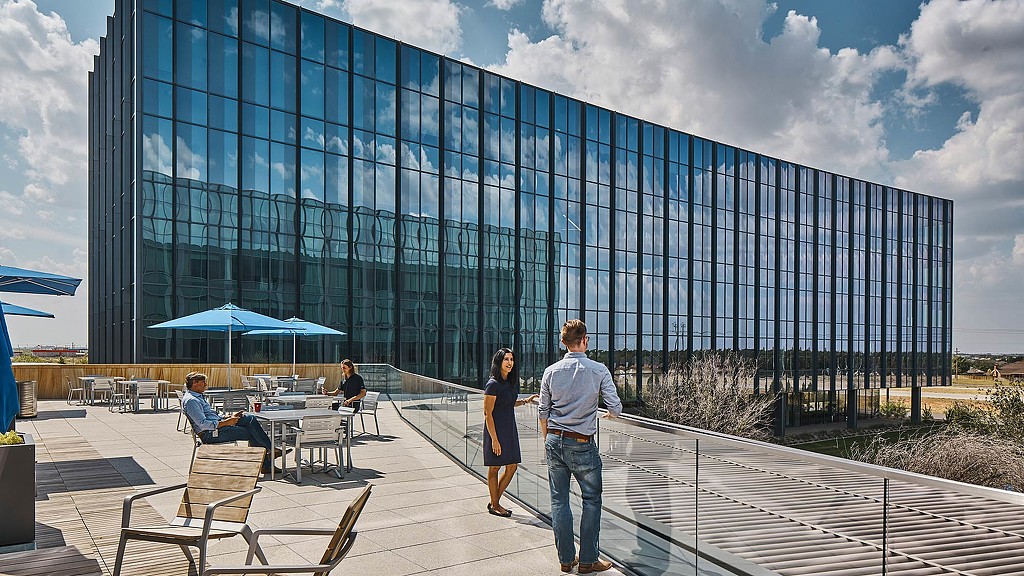 Corporate campus outdoor terrace