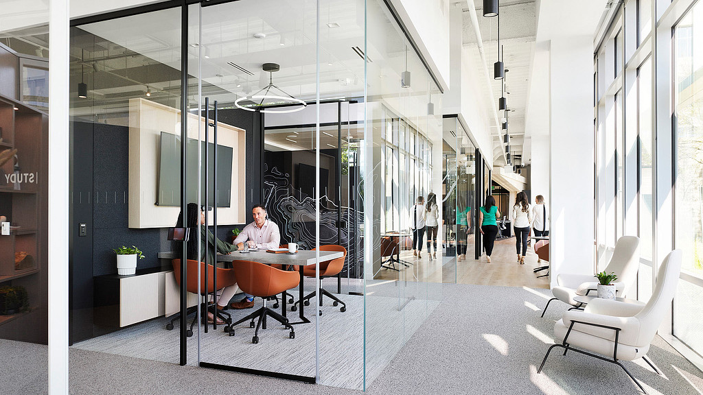 DIRTT Dallas showroom glass meeting room