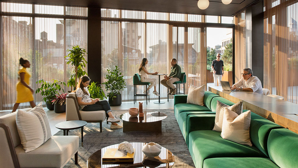 People sitting in a living room.