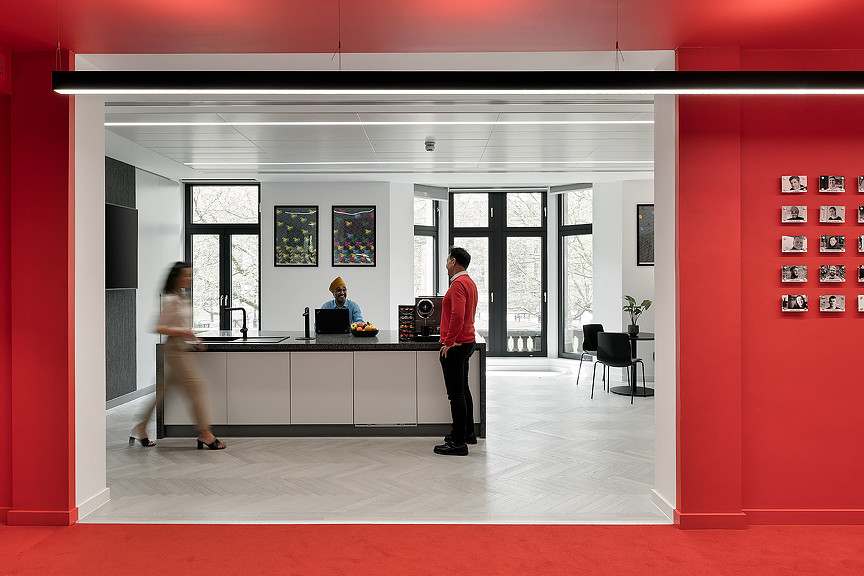 A group of people in a room.