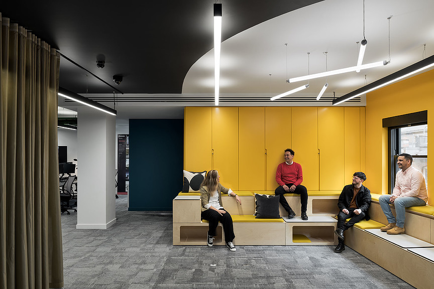 People sitting on a bench.