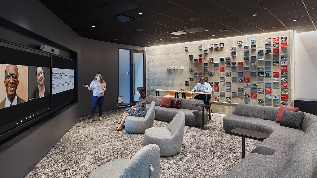 JLL Charlotte high-tech meeting room