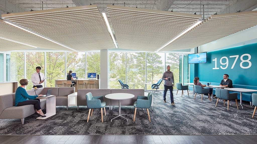 Financial services provider communal workspace