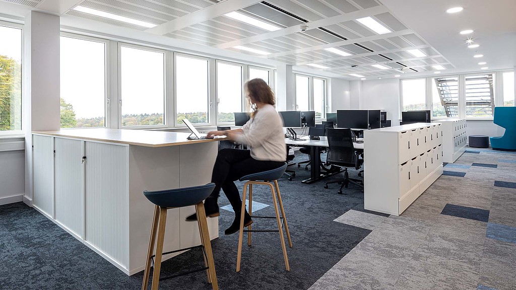 A person sitting at a desk.