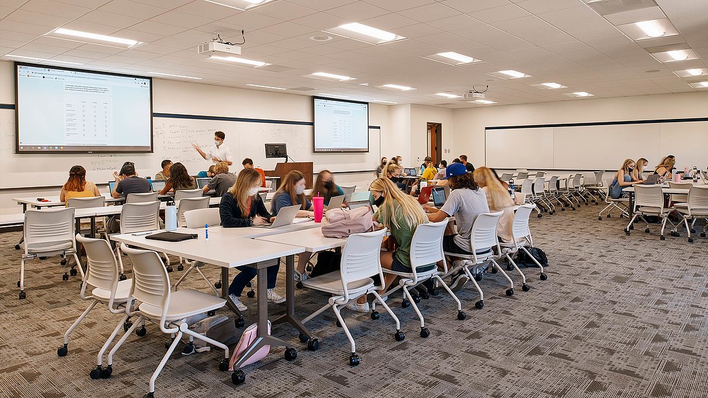 Students studying in University of San Diego Learning Commons classroom