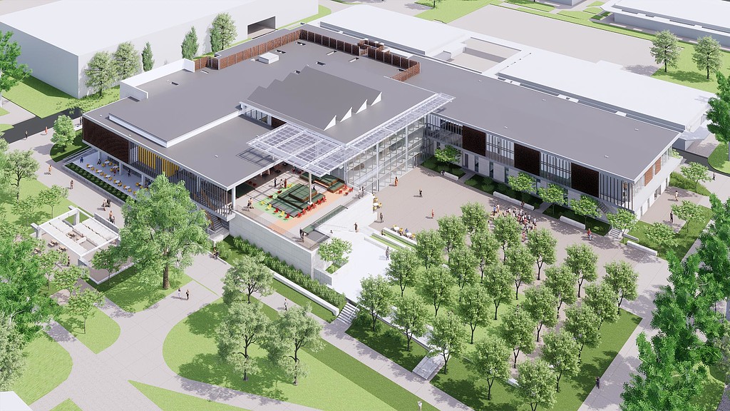 Southwestern College Student Union aerial rendering