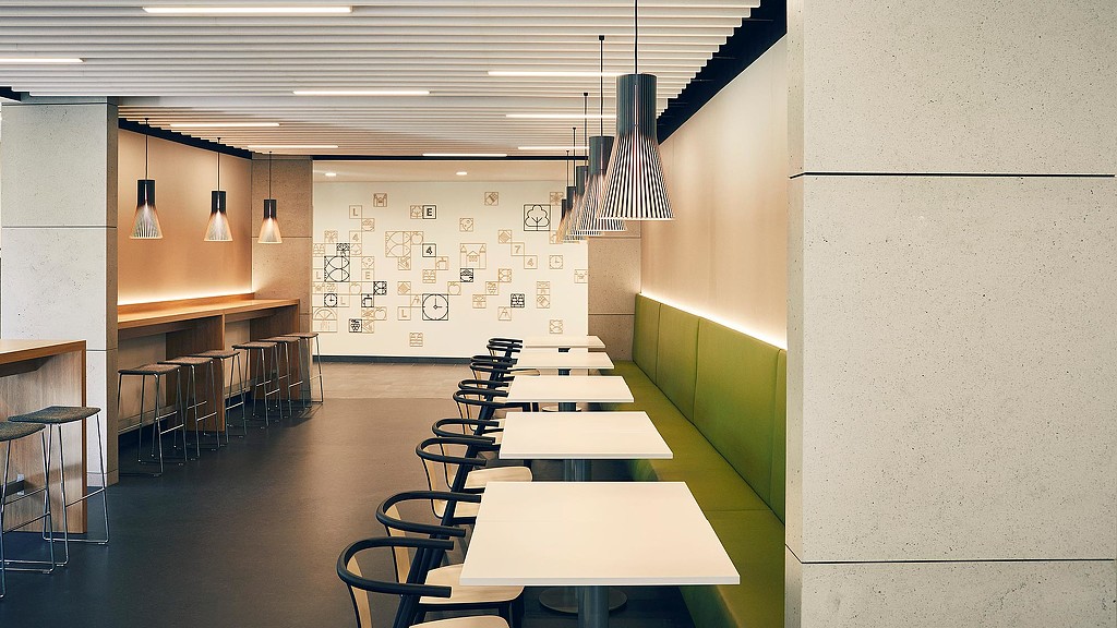 Confidential consumer goods client headquarters restaurant seating