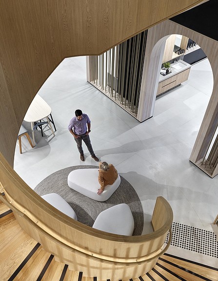 Studio M by Metricon spiral staircase