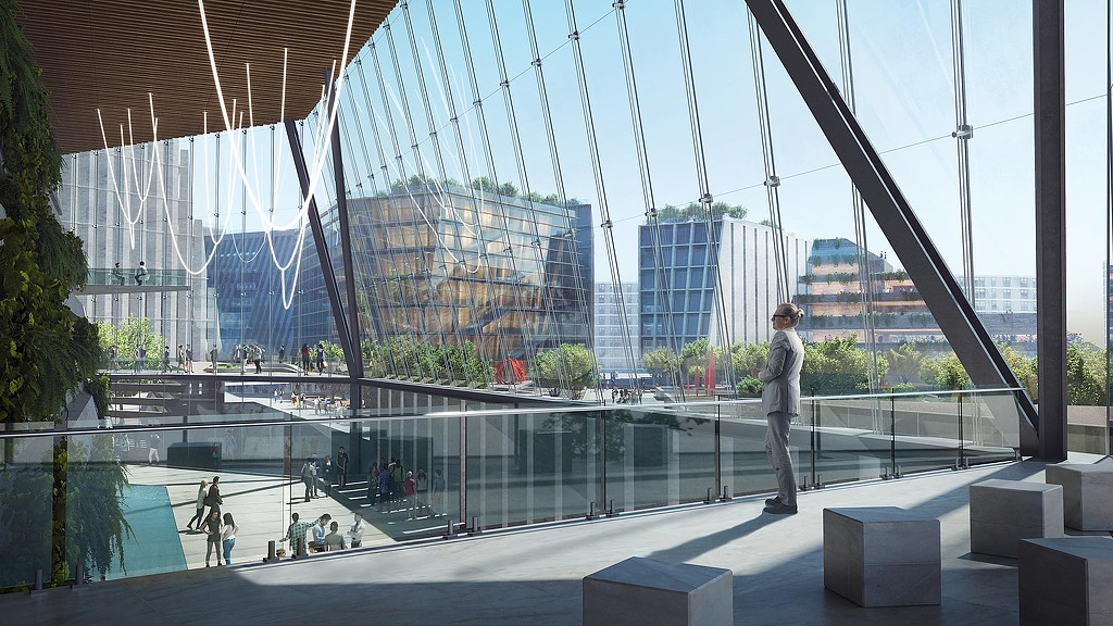 The Justice District building interior rendering