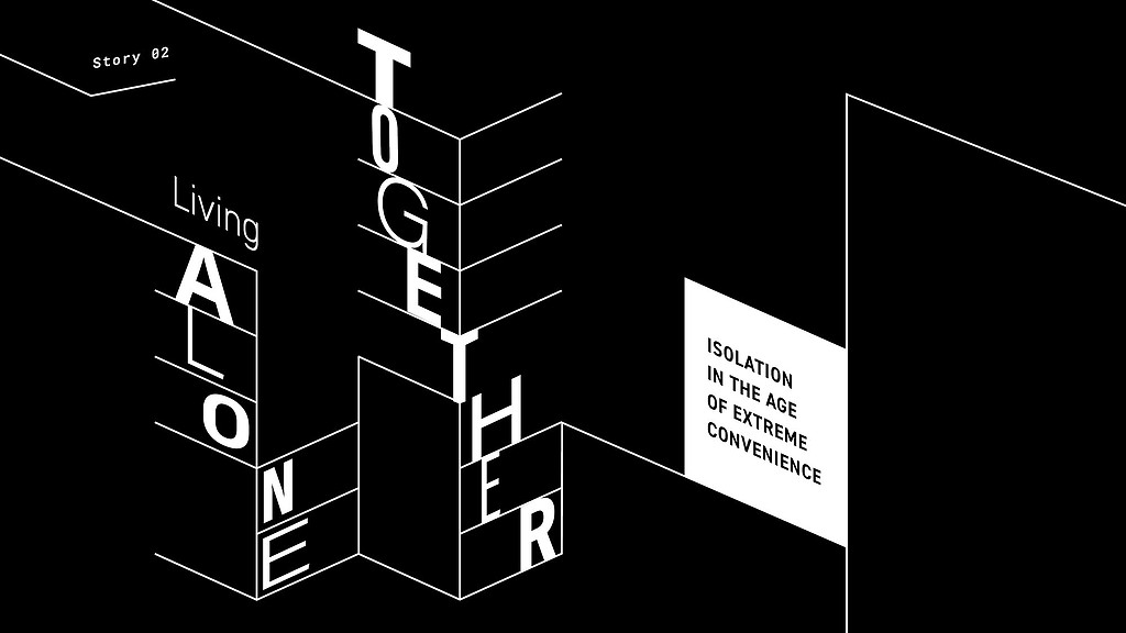 Alone Together graphic, black and white