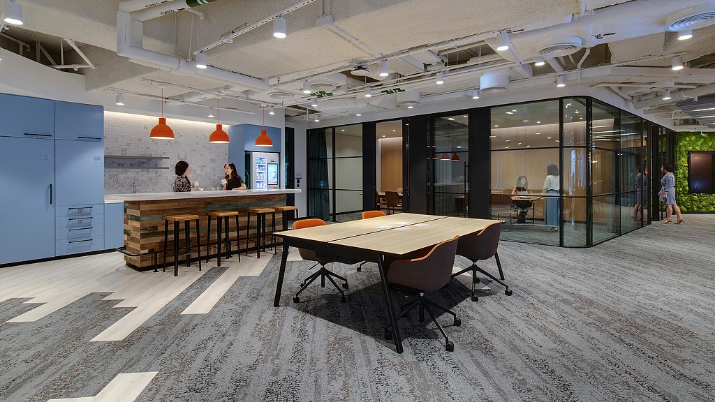 Standard Chartered Bank cafe and meeting room.