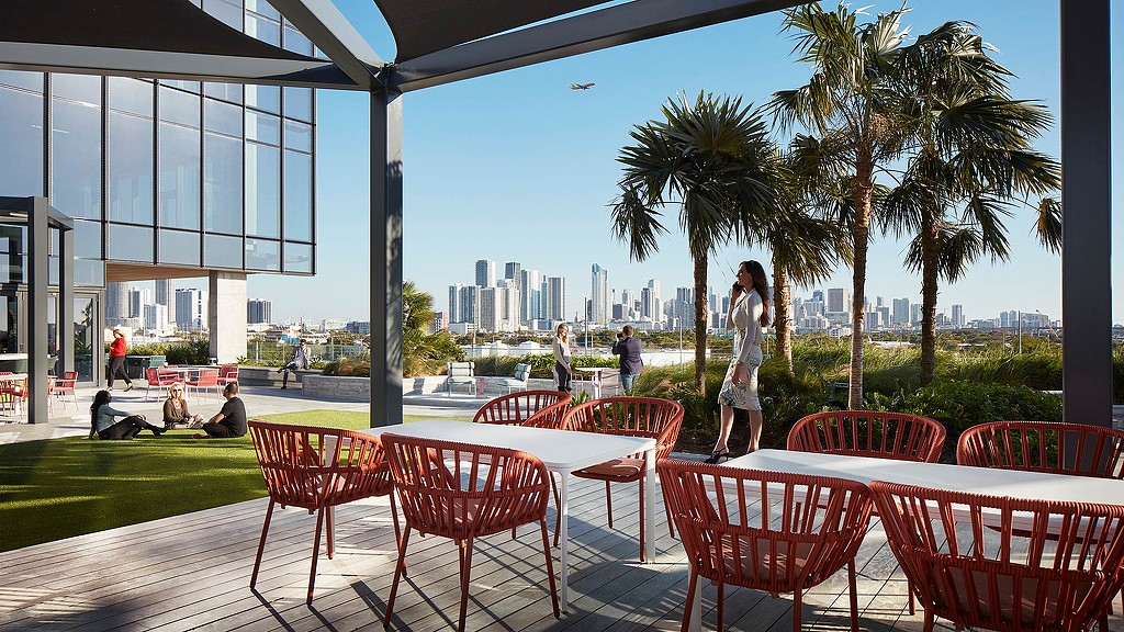 545wyn outdoor seating with city views.