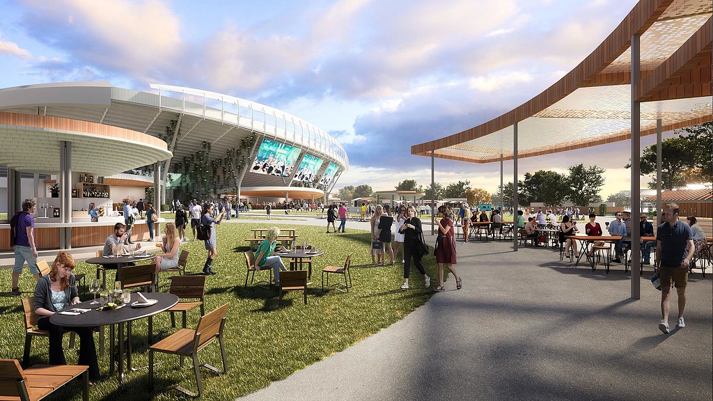 Live Nation Irvine Amphitheater outdoor lawn rendering.