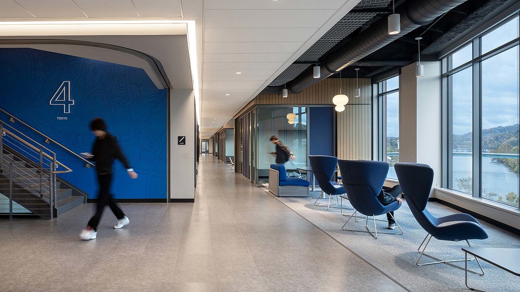 Open and closed study areas at WVU Reynolds Hall