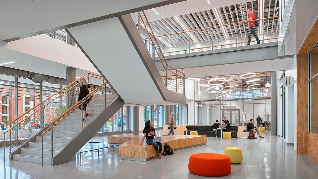 Lamar University interior staircase.