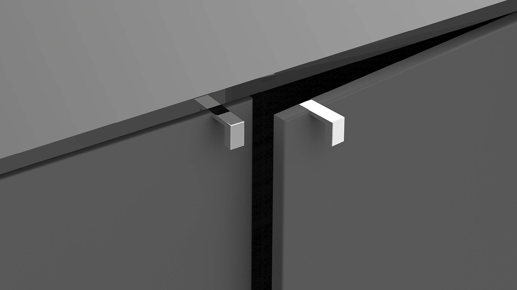 PBA EMP cabinet pulls close-up.