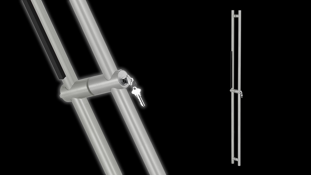 PBA Single-Motion Unlocking Door Pull close-up.