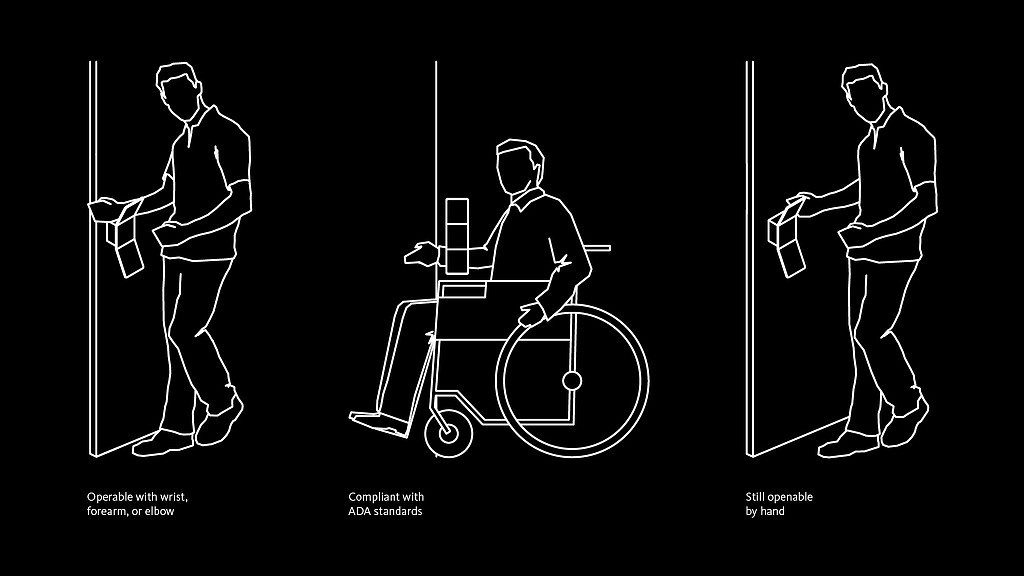 PBA Hands-Free Door Pull diagram.