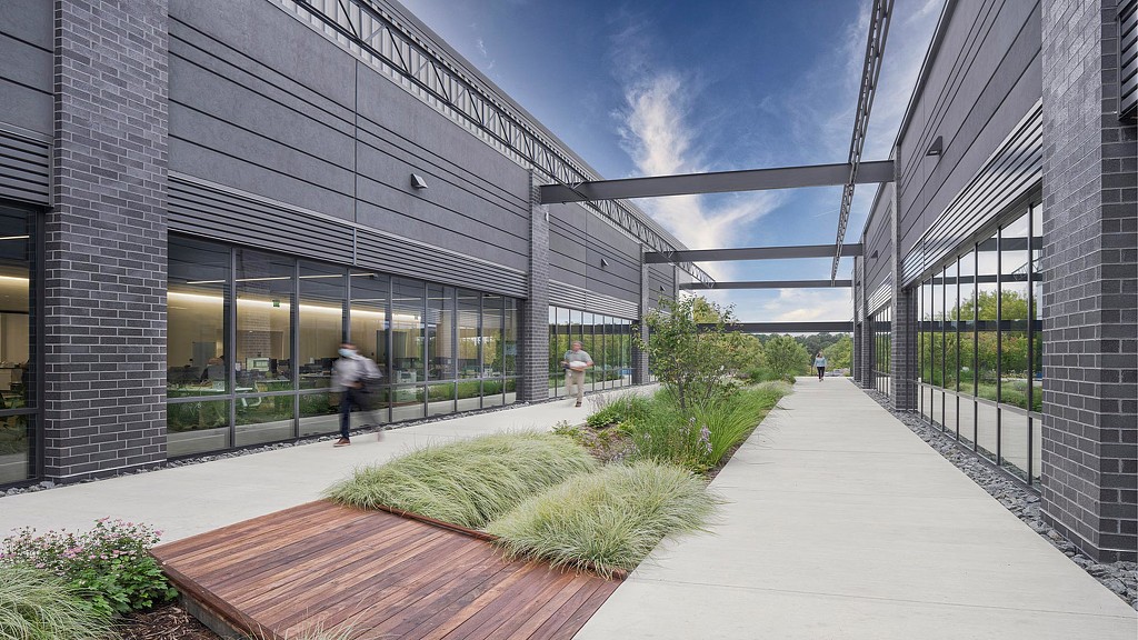A walkway between buildings.