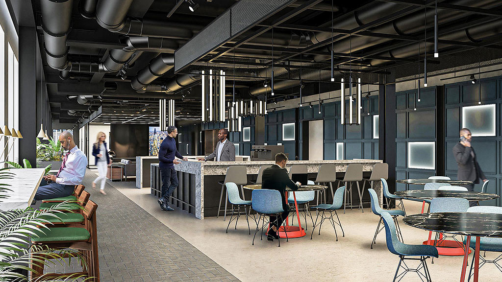 A group of people in a room.