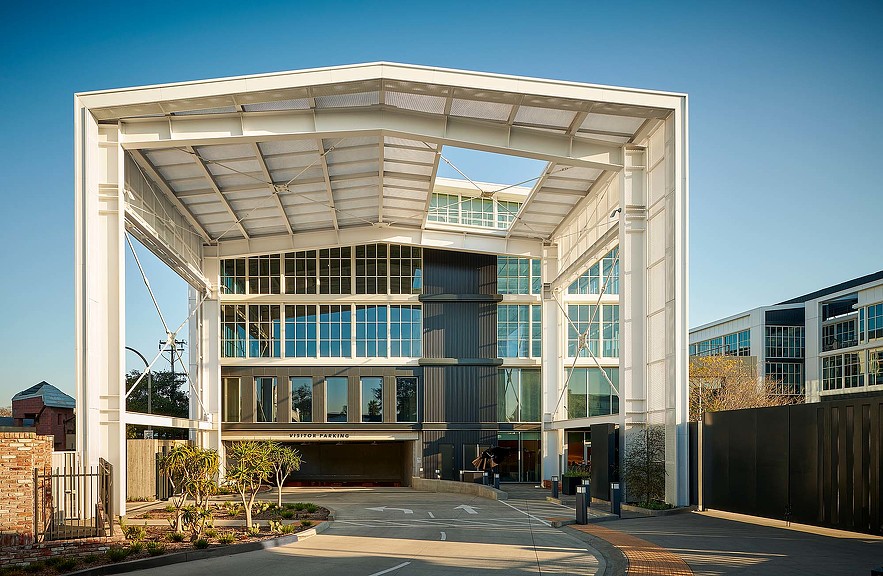 A building with a curved roof.