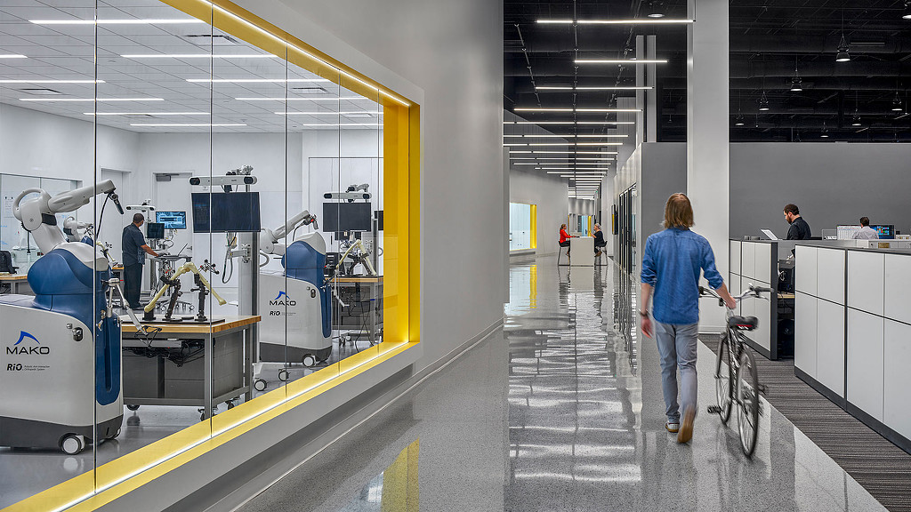 Man walking through sciences robotics site